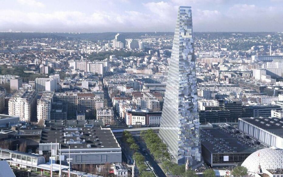 La tours Triangle, en construction dans le 15ème arrondissement